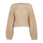 Hanami, beige bomuldstrikket jersey