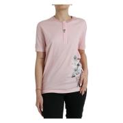 Elegant blomstret bomuldst-shirt