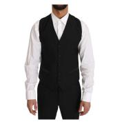 Elegant Sort Slim Fit Formel Vest