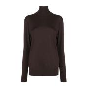 Ebony Cashmere Strik Rullekrave Sweater