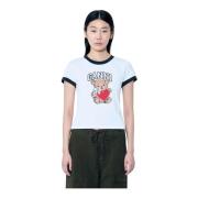 Grafisk Print Bear Jersey T-Shirt