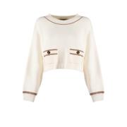 Ivory Uldblanding Boxy Sweater