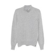 Grå Strik Rullekrave Sweater