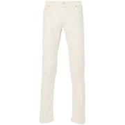 Creme Hvid Corduroy Jeans Broderet Logo