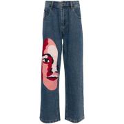 Tegnefilm Broderet Denim Jeans