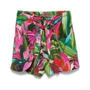 Pink Elastisk Taljeshorts