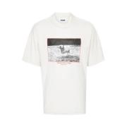 Grafisk Print T-shirt med Crew Neck