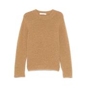 Kamelbrun Strikket Crew Neck Sweater