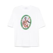 Grafisk Print T-shirt med Crew Neck