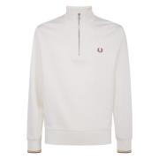 Ecru Honeycomb Marl Half Zip Sweatshirt