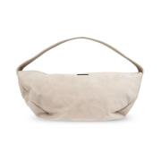 Beige Ruskind Skuldertaske