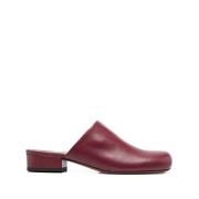 Burgundy Læder Mules