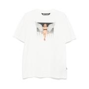 Hvid Crew Neck Drop Shoulder T-shirt