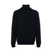 Midnight Blue Strikket Rullekrave Sweater