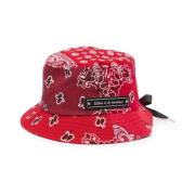 Kirsebær Rød Paisley Print Bucket Hat