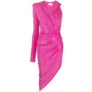 Hot Pink Rhinestone Embellished Kjole