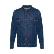 Indigo Denim Jakke Spred Krave