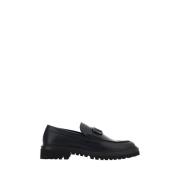 Lder Loafers med VLogo Plaque