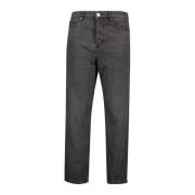 Tapered bomuldstwill jeans