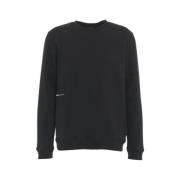 Sort Ribstrikket Crewneck Sweater