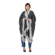 Reversibel frynset poncho