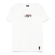 Broderet Crew Neck T-shirt Hvid