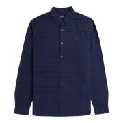 Marineblå Tartan Oxford Skjorte