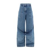 Cargo Pocket Oversize Paneled Jeans