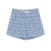 Navy Blue Beachwear Snørelukning Shorts