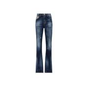 Patchwork Straight-Leg Jeans med dyreprint