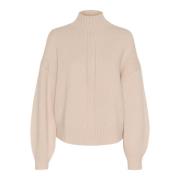 Fransk Eg Melange Puffærme Sweater