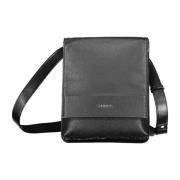 Sort Herre Crossbody Taske Kontrastdetaljer