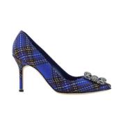 Tartan Wool Pumps med Krystal Spænde