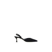 Suede-Effekt Almond Toe Pumps med Slingback