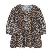 Leopard Print Brun Skjorte