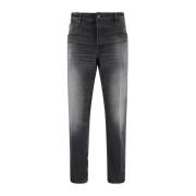 Denim Five-Pocket Bukser med Knappelukning