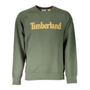 Grøn langærmet sweatshirt med broderet logo