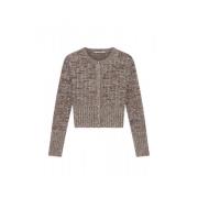 Ribbet Uld Cardigan