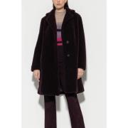 Mørk Violet Faux Fur Coat Kvinder