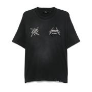 Sort oversize T-shirt med Metallica-print