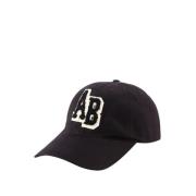 Sort Bomuld Letterman Cap