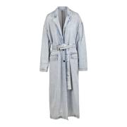 Denim Trench Coat med Bælte