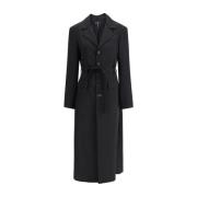 Elegant Uld Trenchcoat med Revers