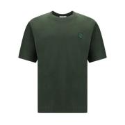 Monokrom Bomuld T-shirt med Ribbet Crew Neck