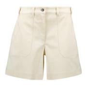 Hvid Gabardine Bermuda Shorts