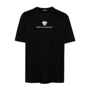 Medusa Bomuld T-shirt Sort Jersey Broderet Logo