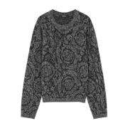 Sort Sweater AW24 Bomuld Jacquard