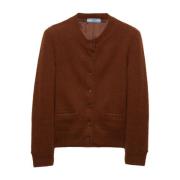 Brun Strikvarer Trekant Logo Cardigan