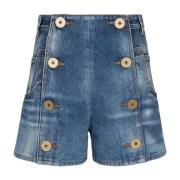 Denim shorts med knapper