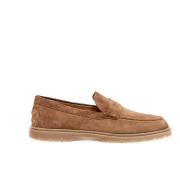 Brun Ruskind Loafers Moderne Stil